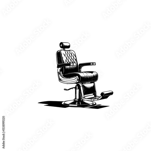 Barber chair illustration on white background. Design element for poster, emblem, sign, badge. Vector illustration