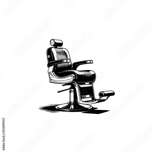 Barber chair illustration on white background. Design element for poster, emblem, sign, badge. Vector illustration