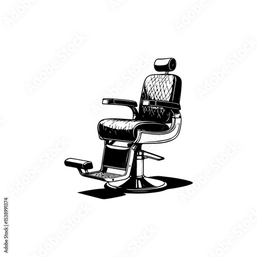 Barber chair illustration on white background. Design element for poster, emblem, sign, badge. Vector illustration