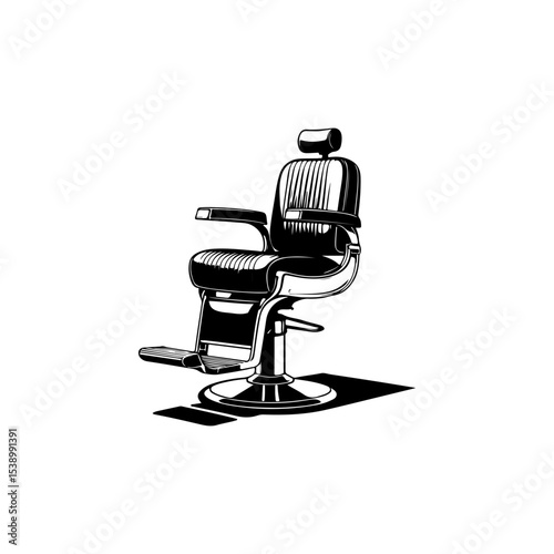 Barber chair illustration on white background. Design element for poster, emblem, sign, badge. Vector illustration