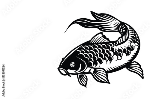 Big bass fish with USA flag vector for t-shirt Big bass fish vector design set illustration A big fish silhouette vector.