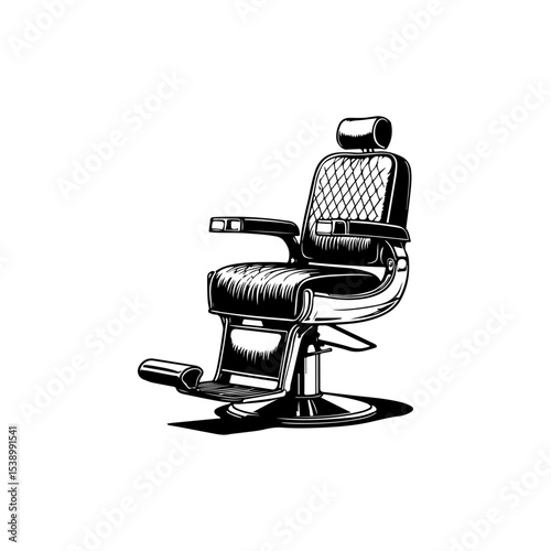 Barber chair illustration on white background. Design element for poster, emblem, sign, badge. Vector illustration