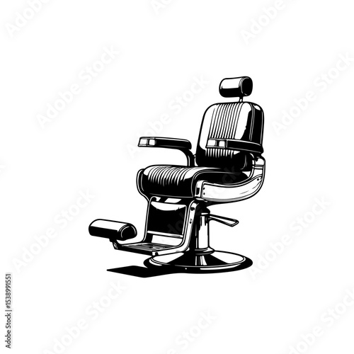 Barber chair illustration on white background. Design element for poster, emblem, sign, badge. Vector illustration