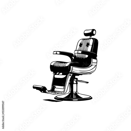Barber chair illustration on white background. Design element for poster, emblem, sign, badge. Vector illustration