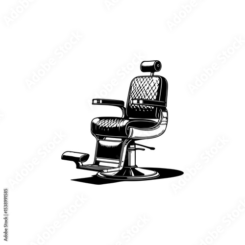 Barber chair illustration on white background. Design element for poster, emblem, sign, badge. Vector illustration