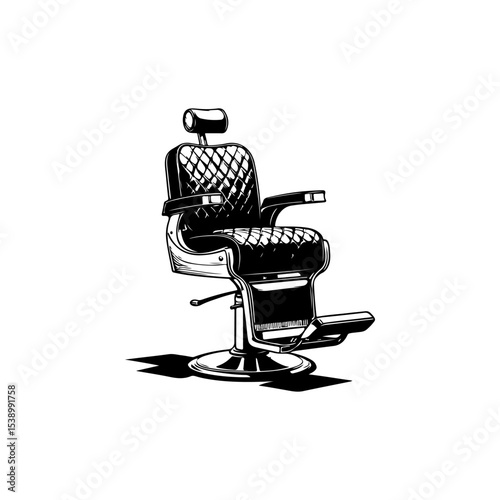 Barber chair illustration on white background. Design element for poster, emblem, sign, badge. Vector illustration