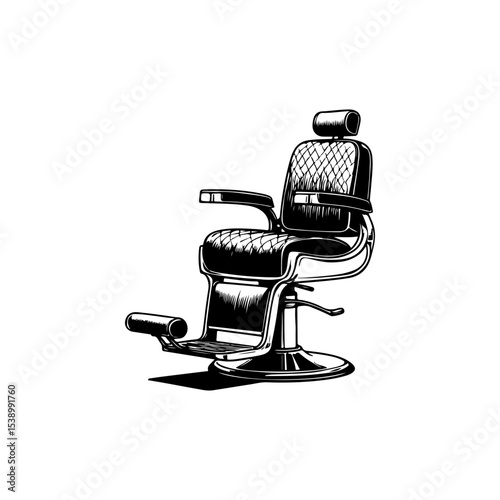 Barber chair illustration on white background. Design element for poster, emblem, sign, badge. Vector illustration