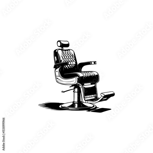 Barber chair illustration on white background. Design element for poster, emblem, sign, badge. Vector illustration