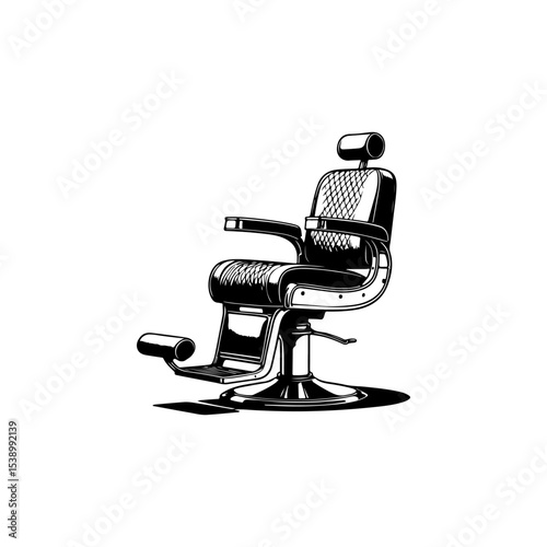 Barber chair illustration on white background. Design element for poster, emblem, sign, badge. Vector illustration