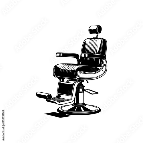 Barber chair illustration on white background. Design element for poster, emblem, sign, badge. Vector illustration