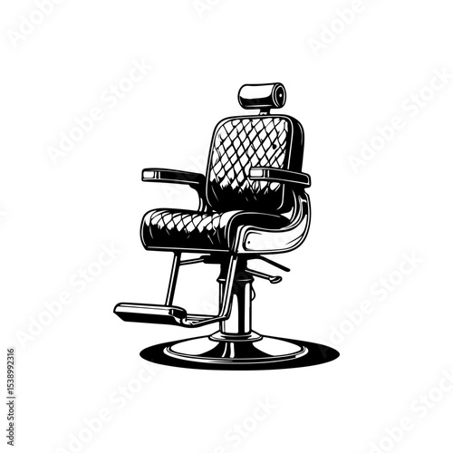 Barber chair illustration on white background. Design element for poster, emblem, sign, badge. Vector illustration