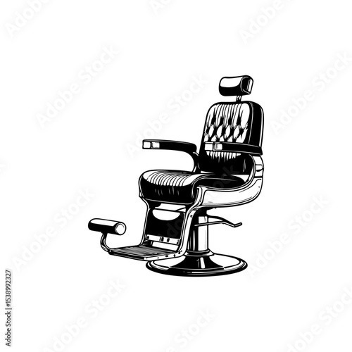 Barber chair illustration on white background. Design element for poster, emblem, sign, badge. Vector illustration
