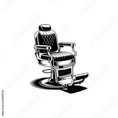 Barber chair illustration on white background. Design element for poster, emblem, sign, badge. Vector illustration