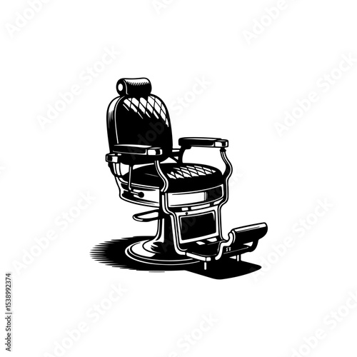 Barber chair illustration on white background. Design element for poster, emblem, sign, badge. Vector illustration