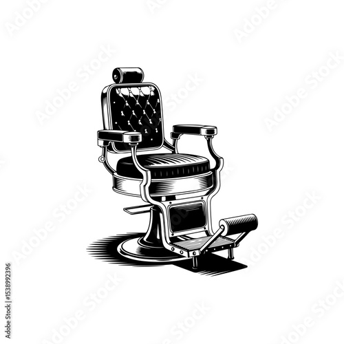 Barber chair illustration on white background. Design element for poster, emblem, sign, badge. Vector illustration