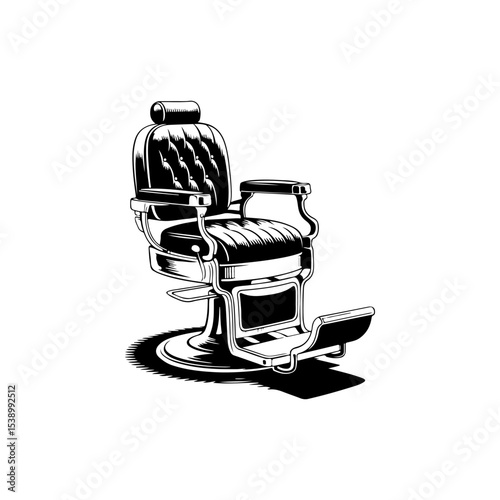 Barber chair illustration on white background. Design element for poster, emblem, sign, badge. Vector illustration