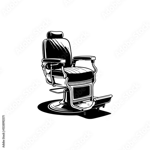 Barber chair illustration on white background. Design element for poster, emblem, sign, badge. Vector illustration