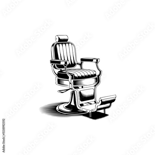 Barber chair illustration on white background. Design element for poster, emblem, sign, badge. Vector illustration