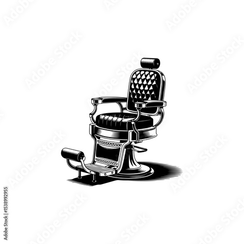 Barber chair illustration on white background. Design element for poster, emblem, sign, badge. Vector illustration