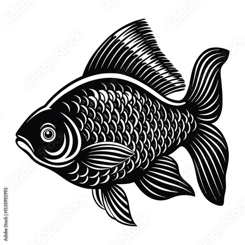 Cartoon fishes set, isolated design elements