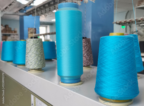 
Yarn Spools in a Textile Factory
