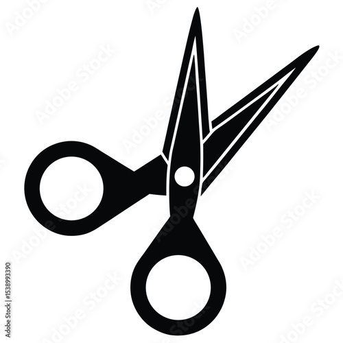 Black Silhouette Scissors Icon - Cutting Tool
