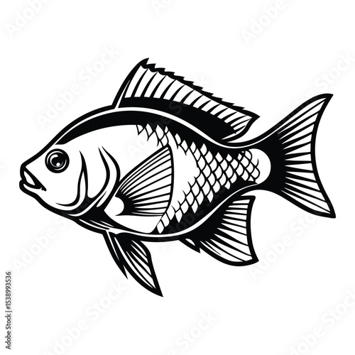 fish logo vector icon, simple fish silhouette logo template