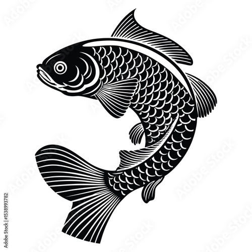 fish logo vector icon, simple fish silhouette logo template