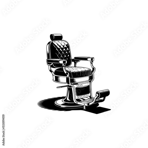 Barber chair illustration on white background. Design element for poster, emblem, sign, badge. Vector illustration