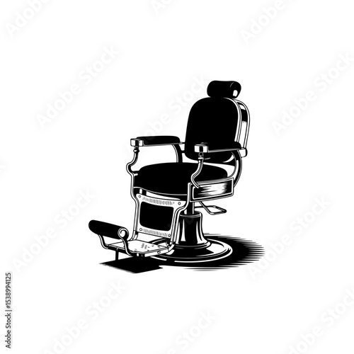 Barber chair illustration on white background. Design element for poster, emblem, sign, badge. Vector illustration
