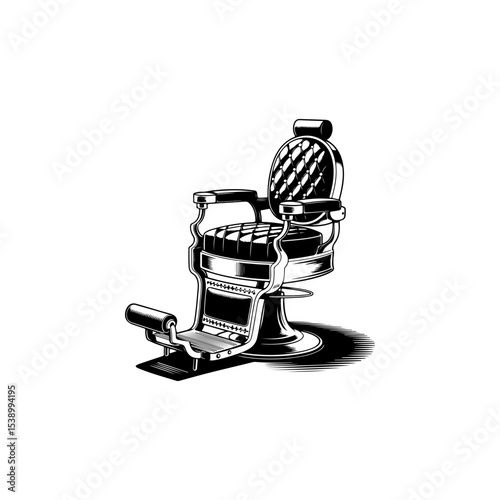 Barber chair illustration on white background. Design element for poster, emblem, sign, badge. Vector illustration