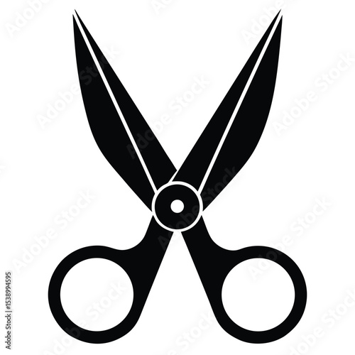 Black Silhouette Scissors Icon - Cutting Tool