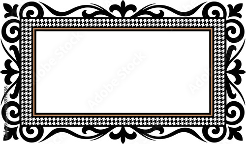 Ornate antique golden decorative frame with a blank old-style border for your text or design