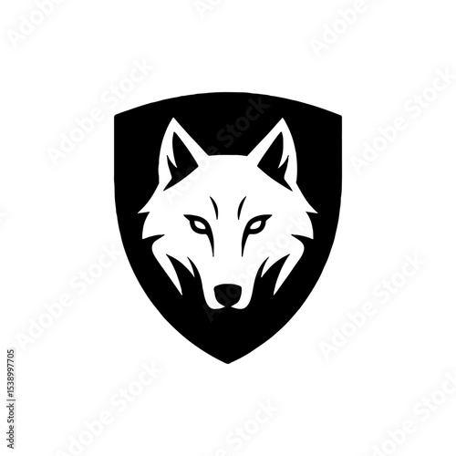 wolf head sign. Design element for sport team logo, emblem, badge, mascot.