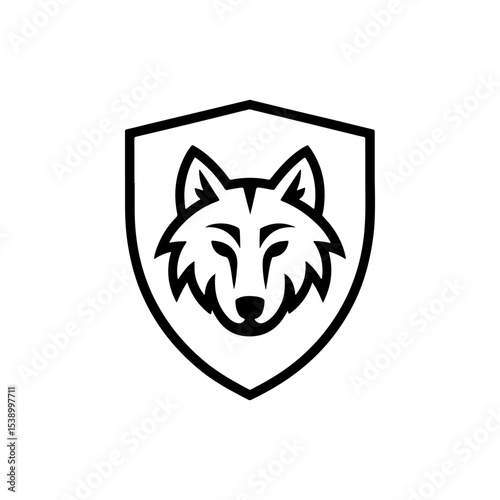 wolf head sign. Design element for sport team logo, emblem, badge, mascot.