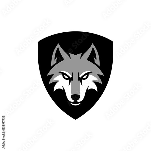 wolf head sign. Design element for sport team logo, emblem, badge, mascot.