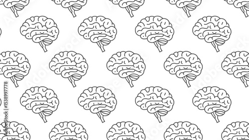 Brain pattern background seamless vector illustration medical science anatomy wallpaper design 100 characters editable stock vector illustration
