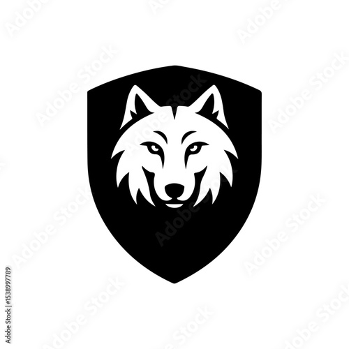 wolf head sign. Design element for sport team logo, emblem, badge, mascot.