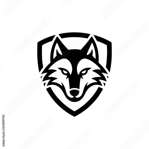 wolf head sign. Design element for sport team logo, emblem, badge, mascot.