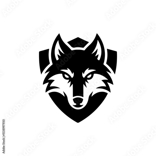 wolf head sign. Design element for sport team logo, emblem, badge, mascot.
