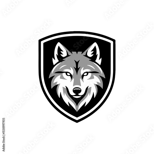wolf head sign. Design element for sport team logo, emblem, badge, mascot.