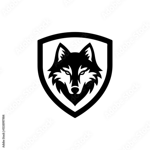 wolf head sign. Design element for sport team logo, emblem, badge, mascot.