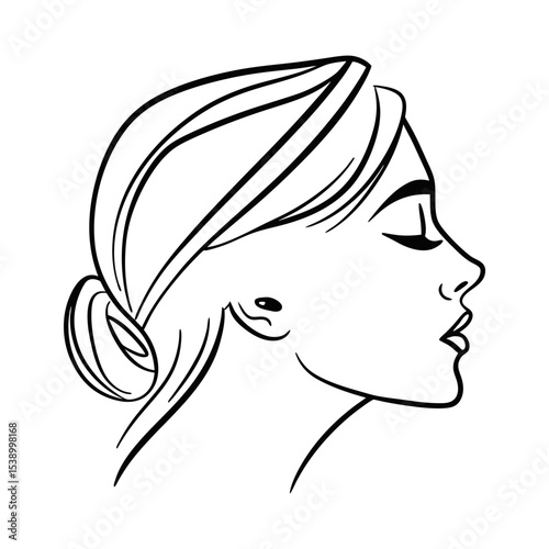 makeup logo black line art vector silhouette