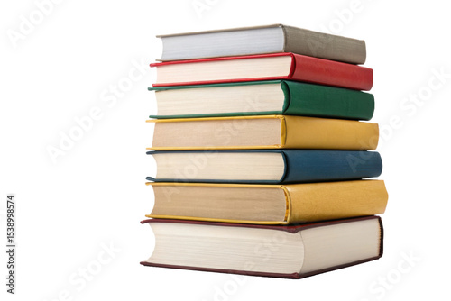 Neat stack of colorful hardback books
