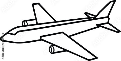 airplane line art  silhouette vector