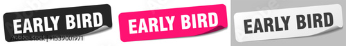 early bird sticker. early bird sticker set on white background
