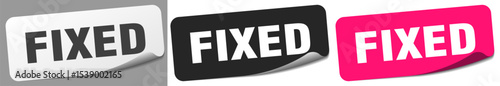 fixed sticker. fixed sticker set on white background