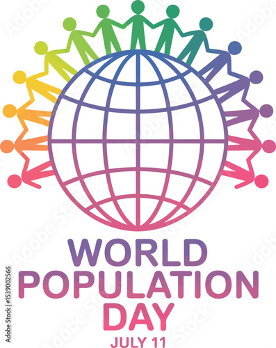 World Population Day July 11 Global Unity Illustration