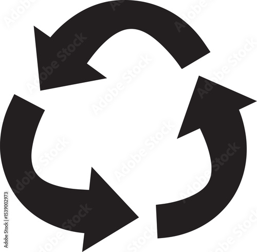 Refresh Icon Silhouette Vector Format – Black Loop Arrow Symbol Design