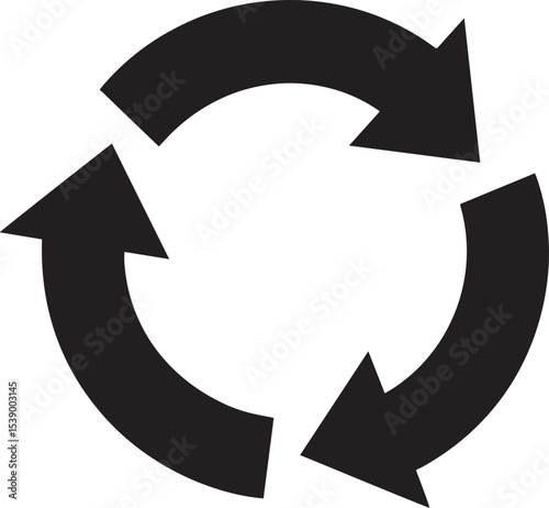 Refresh Icon Silhouette Vector Format – Black Loop Arrow Symbol Design